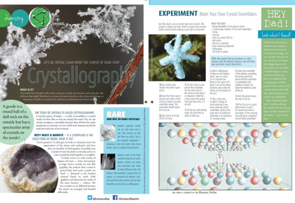 CRYSTALLOGRAPHY ARTICLE - CRYSTAL SNOWFLAKE EXPERIMENT